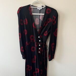 NWOT Rouje gabin anemone print Wrap Dress